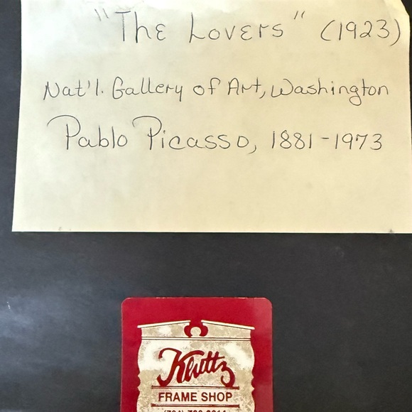 Pablo Picasso “The Lovers” 1923 Framed Art Print 15x19 Gold Wall Decor - Picture 5 of 17
